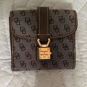 Dooney & Bourke Black and Gold Monogram Wallet